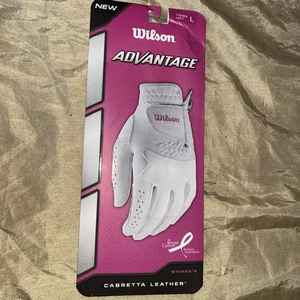 Wilson Damen Golfhandschuh Cabretta weiß Leder Advantage Linkshand Größe L - Bild 1 von 2