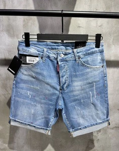 DSQ2 Jeans Short With Splatter Light Washed Distressed Pants - Picture 1 of 2