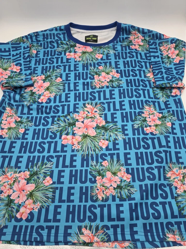 Camiseta Sacred Crown Para Hombre Azul Hawaiano Hustle Talla 5X Foto 1 de 4