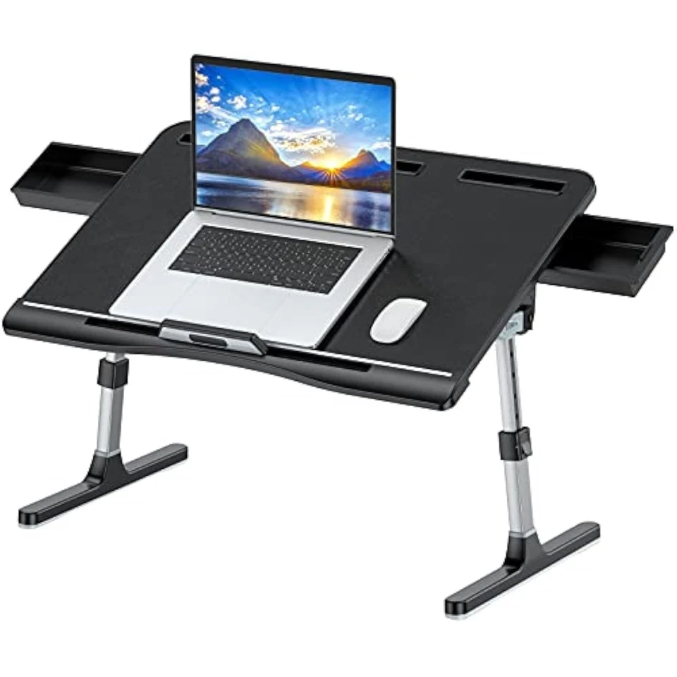 Mesa Bandeja Cama Laptop [Cuero PVC Lujo], Escritorio Ajustable para Laptop para Foto 1 de 1