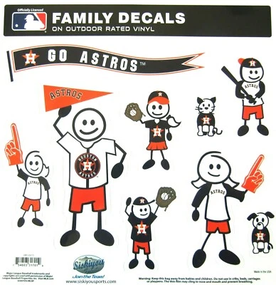 Houston Astros Outdoor Rated Vinyl Family Decals MLB Licensed Baseball - Image 1 of 3