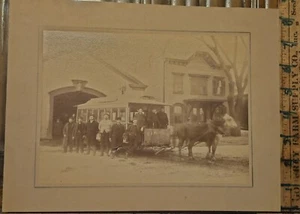 c1880 mounted PHOTO ORANGE & NEWARK New Jersey Horse-drawn Railroad ONRR Trolley - Picture 1 of 5