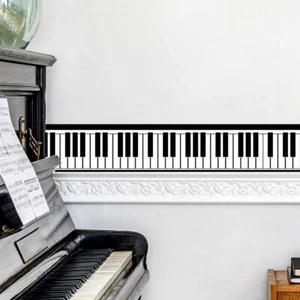 Bordüre Wandtattoo Klavier Tastatur Keyboard Kinderzimmer Musikzimmer Deko Party - Bild 1 von 7