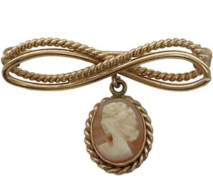 Vintage Winard 12K Gold Filled Art Deco Lady Portrait Kamee Brosche Anstecknadel Antik - Bild 1 von 6
