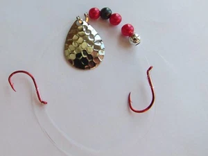 5 Spinner Rigs Crawler Harness Size 3 Colorado Blades 2 Hook Hammered Nickel - Picture 1 of 1