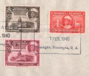 NICARAGUA Air Mail Cover Managua 1940 WW2 {samwells-covers}MAX34 - Picture 1 of 10
