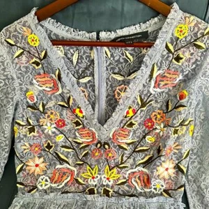 French connection embroidery elegant lace dress - Picture 1 of 3