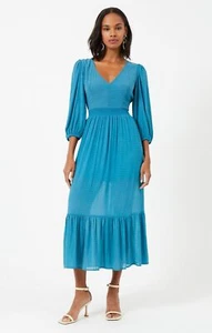 French Connection Womens Blue Midi Dress RRP £90 - Picture 1 of 19