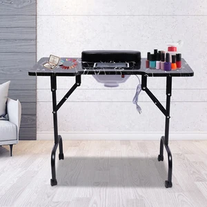 Mesa de manicura plegable escritorio para uñas mesa de uñas portátil con colector de polvo - Imagen 1 de 12