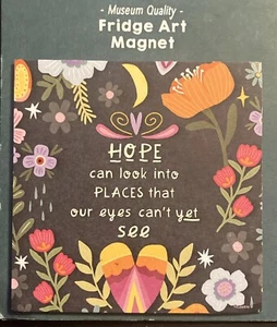 Dekorativer künstlerischer Kühlschrankmagnet mit Hoffnung Poesie/Herzen & Blumen - Bild 1 von 2