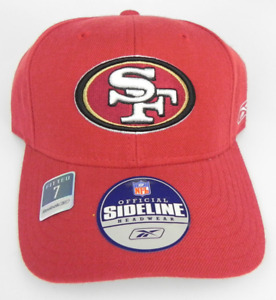 SAN FRANCISCO 49ERS NFL RED SIDELINE FITTED SIZE 7 YOUTH REEBOK CAP HAT NEW!