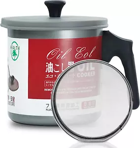 Bacon Grease Container with Fine Strainer and Dust-Proof Lid, 1.2L/ 41OZ Cooking - Picture 1 of 12