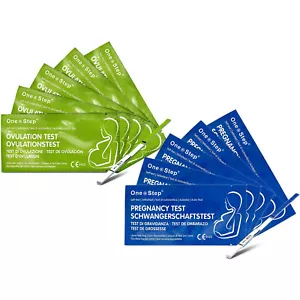 50 Ovulationstests + 10 Schwangerschaftsteststreifen Fruchtbarkeit Urin Kits - ein Schritt - Bild 1 von 12
