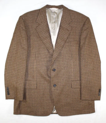 Blazer de Colección Joseph Abboud Couture Para Hombre 44 R Lana EE. UU. Pata de Gallo Marrón Foto 1 de 4