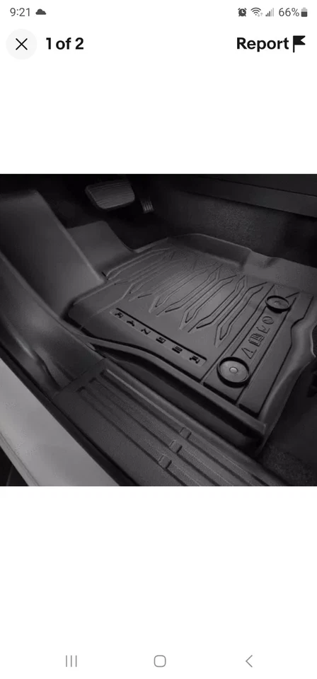 Forros de piso originales Ford Ranger 2020-2021 goma negra LB3Z-2113300-AA Foto 1 de 3