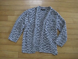 Jones New York S Women's Open Cardigan Sweater Blue Navy White Knitted - Picture 1 of 5