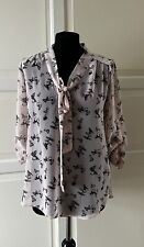 Dorothy Perkins Size 12 Pink And Black Butterfly Print Sheer Top