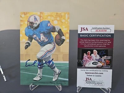Earl Campbell Signed 1991 HOF Goal Line Art Card GLAC - #/5,000 - JSA COA - Image 1 of 2