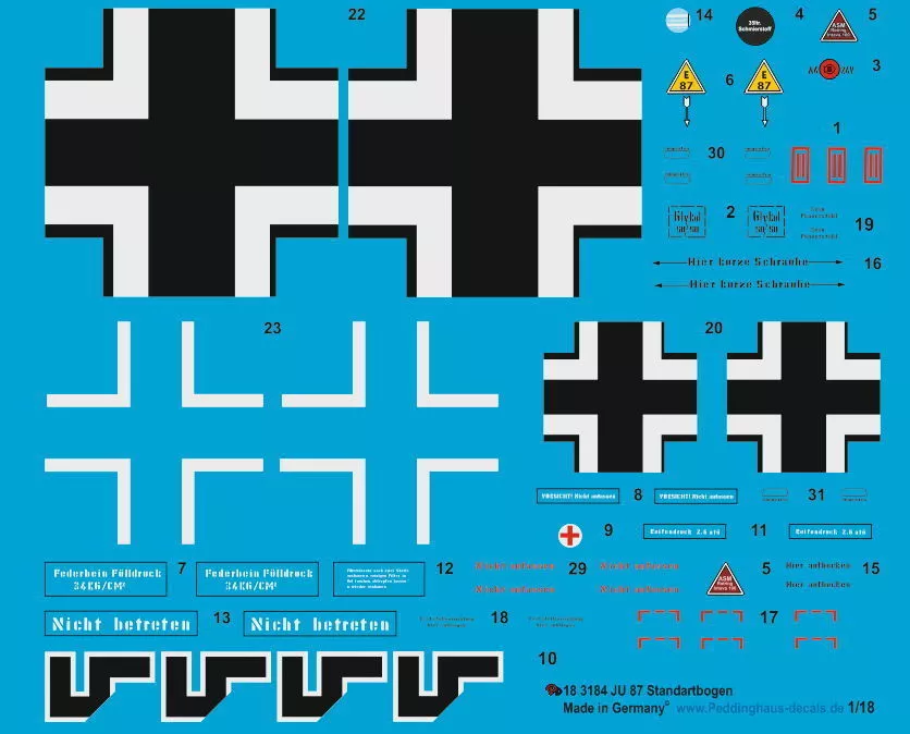 Peddinghaus 3134 1/18 Ju 87 Standardbogen Per Modelli Del 21° Secolo - Immagine 1 di 1