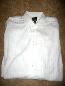 Mens Black Pink Blue Check JOS A BANK Travelers Dress Shirt 18.5-37 2XLT - Picture 1 of 1