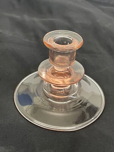 Pink vintage glass candle stick holder - Picture 1 of 4