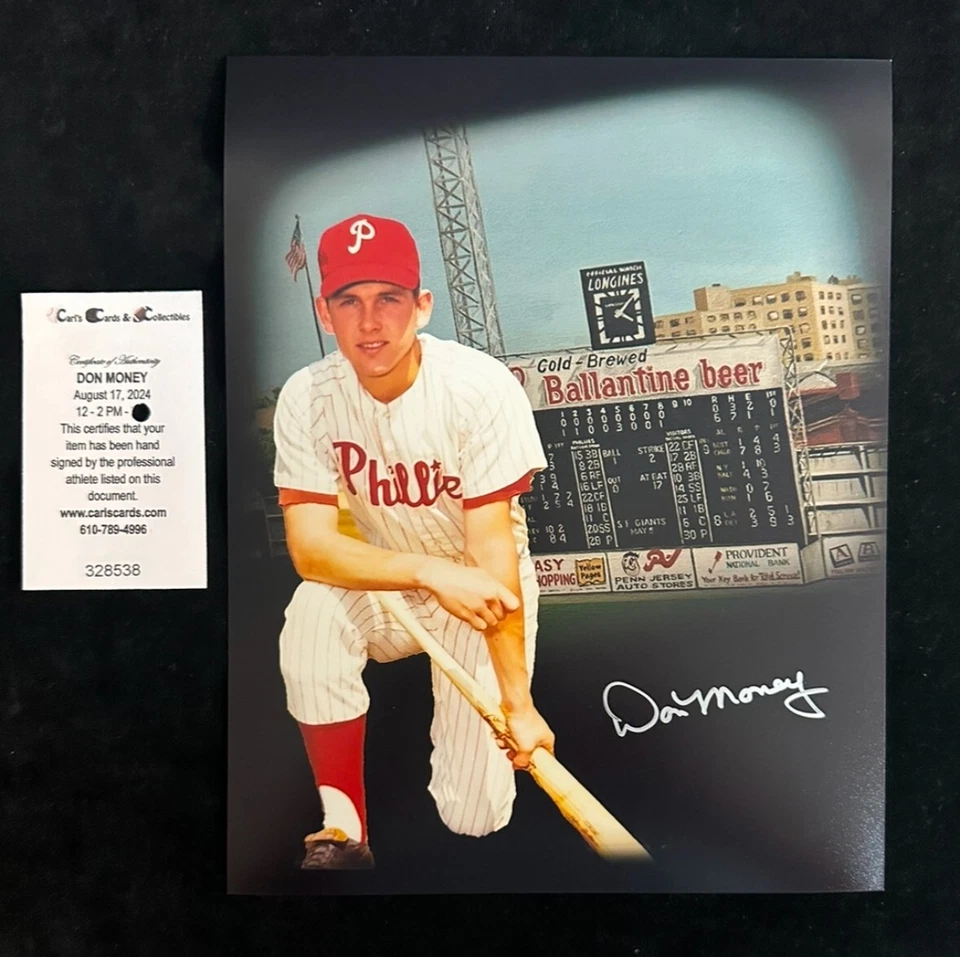Don Money Signed Autographed 8 x 10 Baseball Photo Philadelphia Phillies COA Foto 1 de 1
