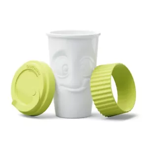 Kaffee To Go Becher Lecker m Deckel Manschette Limette Mug2Go CoffeToGo 400ml - Bild 1 von 5