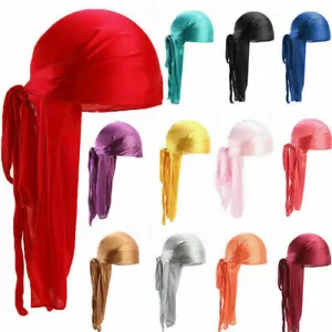 Men Women Turban Hat Pirate Doo Durag Headwear Comfortable Silk/Silky Feel Cap - Picture 1 of 19