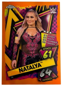 2021 Topps cromado WWE Slam Attax - Natalya Orange Refractor #74/25 - Imagen 1 de 2