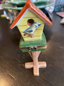 Limoges Trinket Box Birdhouse - Picture 1 of 5