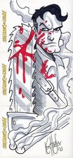 Army of Darkness Dynamic Forces 3 Panel Signed Sketch Card Artist Ken Haeser #2