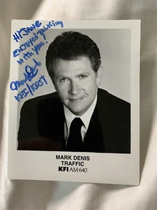Mark Denis traffic KFI AM 640 Radio Small Original Signed Photo Autograph - Picture 1 of 1
