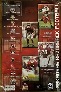 Póster de programación de fútbol americano 2005 de Arkansas Razorbacks SEC Howard Vinnett Roper - Imagen 1 de 1