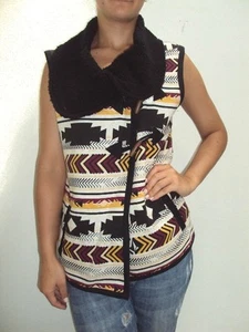 VOLCOM BABA BLACK SHEEP VEST COAT WOMEN'S SWEATER SMALL code SS6 - Picture 1 of 3