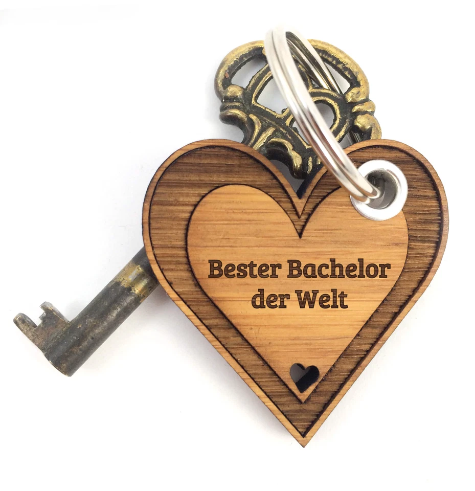 MR. & MRS. PANDA Glücksbringer Bachelor - Geschenk Holzschlüsselanhänger Schlüsselanhänger Holz