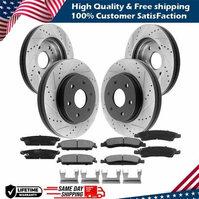 Front Rear Rotors Brake Pads Kit for Chevy GMC Sierra Silverado 1500 Yukon Tahoe - Image 1 of 4
