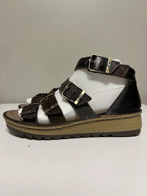 Sandalias cómodas Naot Begonia Gladiador de cuero marrón con correa al tobillo EU 39 US 8-8.5 Foto 1 de 4