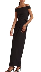 Lauren Ralph Lauren Damen Schulterfreies Säulenkleid Schwarz Größe 14 - Bild 1 von 5