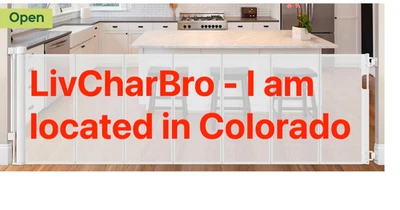 REINFORCED Strips 33" Tall x 80" Wide Retractable Baby Pet Safety Gate White - Image 1 of 4