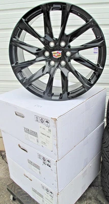20" NEW CADILLAC ESCALADE FACTORY STYLE GLOSS BLACK SET OF 4 WHEELS 213GB CA90 - Image 1 of 4
