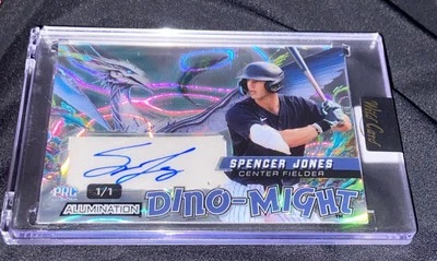 Spencer Jones 2024 Wild Card Dino-Might RC Auto True Color Match 1/1 Yankees SSP - Image 1 of 4