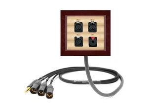 4-Ch Wooden Wall Panel | Mogami 2931 & Neutrik Gold | Premium | Black | 5 FT - Picture 1 of 1