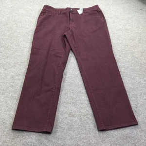 Lane Bryant Jeans Damen Plus 18 Burgund enger Bauch gerade hoher Bund - Bild 1 von 12