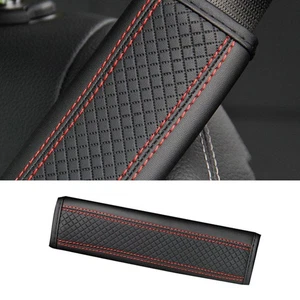 2pcs PU Leather Red Car Seat Belt Cover Strap Pad Shoulder Cushion Accessories - Foto 1 di 5