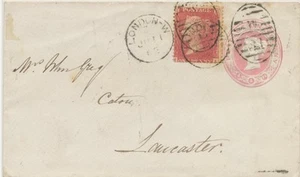 GB 1862 QV 1d pink VF env dated 4.4.61 uprated w 1d rose-red "LONDON-W / W / 31" - Picture 1 of 1