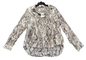 NUEVA Blusa L'Agence Tyler Mujer Estampado Serpiente Seda Abotonada Talla Mediana M Nueva con Etiquetas - Imagen 1 de 4