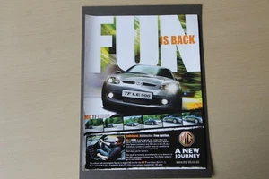 Original mag extracted advert: MG TF LE500, Fun is Back!  Frame-ready wall-art - Picture 1 of 2
