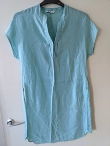 Fenn Wright Manson Turquoise Linen Dress Size 10 - Picture 1 of 3