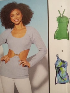 Stretch Knit Top Sewing Pattern Halter Top Sewing Pattern M8323 Sz 16-24 Shrug - Picture 1 of 3