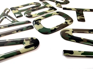 CAMUFLAJE 3D ABOVEDADO LETRAS DELANTERAS ELEVADAS COMPATIBLES CON PASS PRT 2026 HECHO EN EE. UU. - Imagen 1 de 2